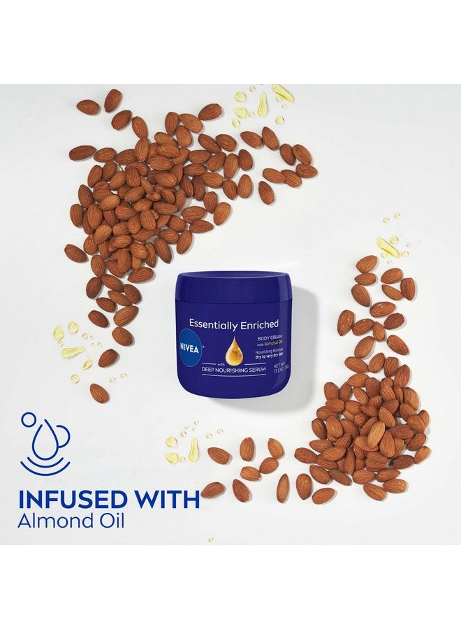 NIVEA Essentially Enriched Body Cream, Moisturizing Cream for Dry and Very Dry Skin, Enriched with Deep Nourishing Serum and Almond Oil 13.5 Oz Jar - Image 1