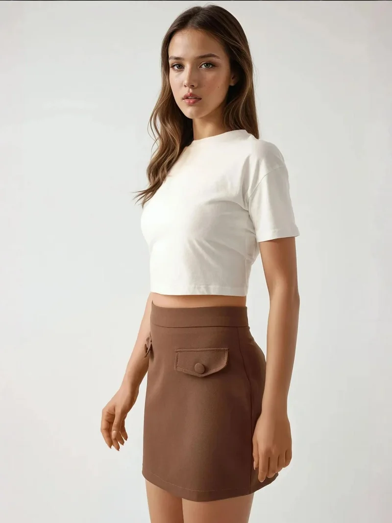 زوبعة تنورة بيكا المصغرة بجيوب وهمية