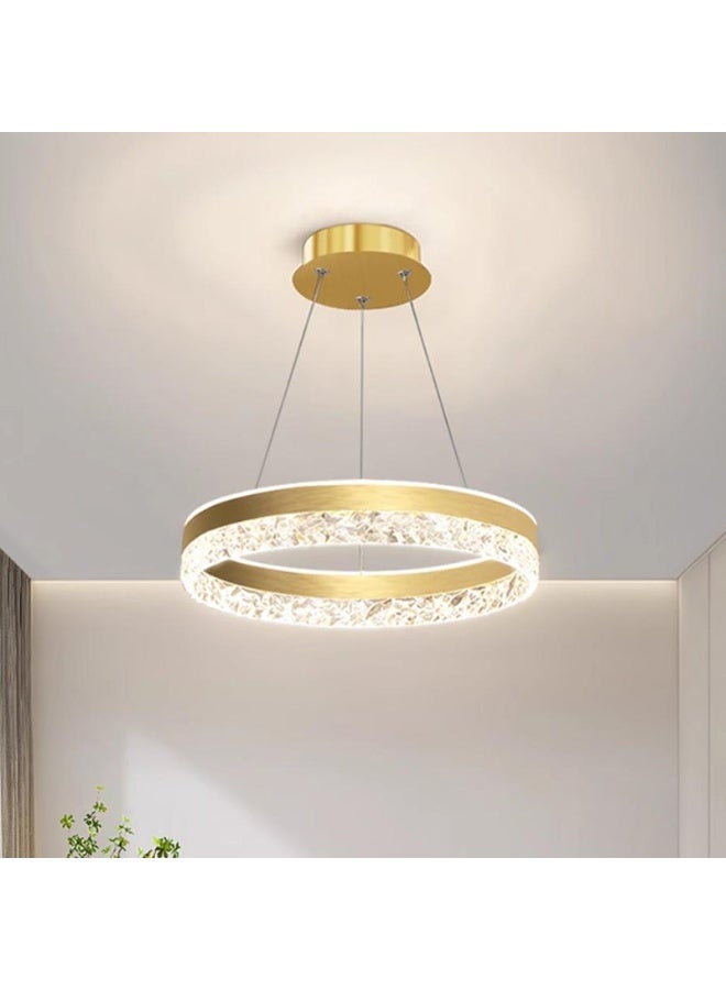 ثريات ضوئية من طراز LED ذات مصدر دائري من طراز LED لمقصورات حديثة ذات ثريات حديثة ذات ثقوب، يمكن التحكم فيها من بعد، ويمكن استخدامها في مكتبة المقهى في غرفة المعيشة (ذهبي) - Image 1