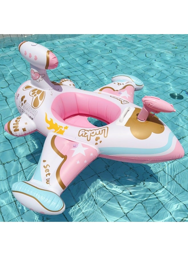 Swimbobo Inside diameter after inflation:Water gun model-pink butterfly aircraft seat [1-6 years old] Swimming Float Swimming Ring Swimming Vest Children Waist Float Ring Inflatable - Image 1