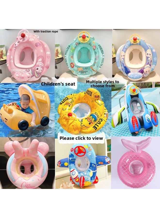 Swimbobo Inside diameter after inflation:Water gun model-pink butterfly aircraft seat [1-6 years old] Swimming Float Swimming Ring Swimming Vest Children Waist Float Ring Inflatable - Image 2