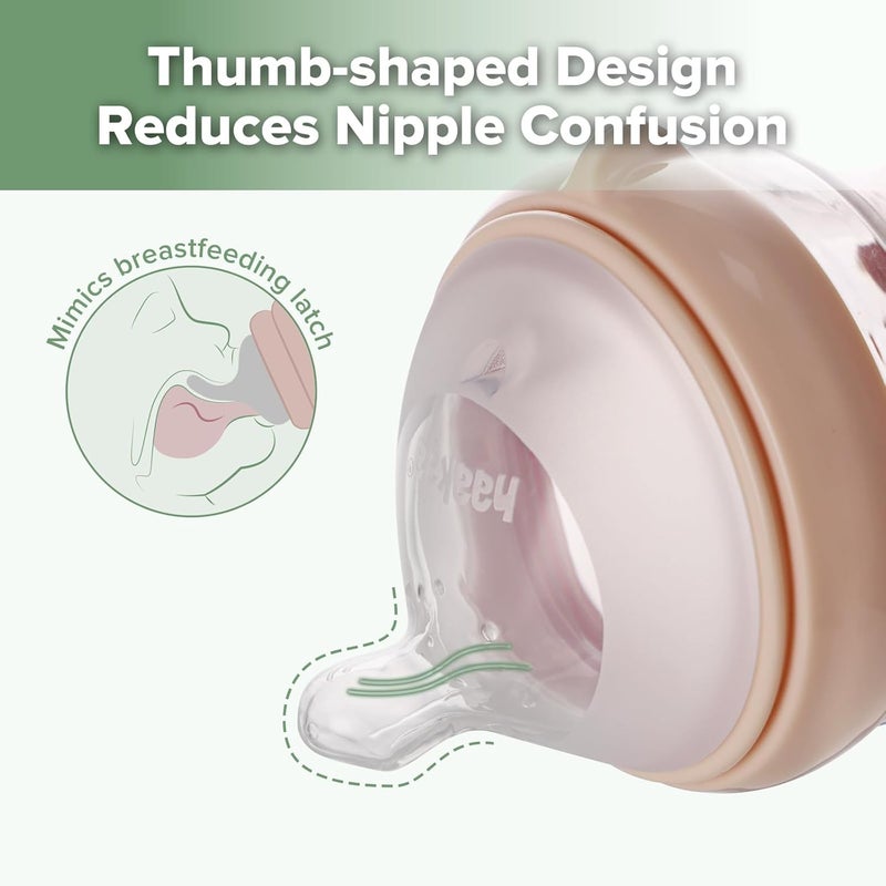 haakaa Gen.3 Natural Glass Baby Bottle Wide Neck Anti-Colic Variable Flow - Image 3