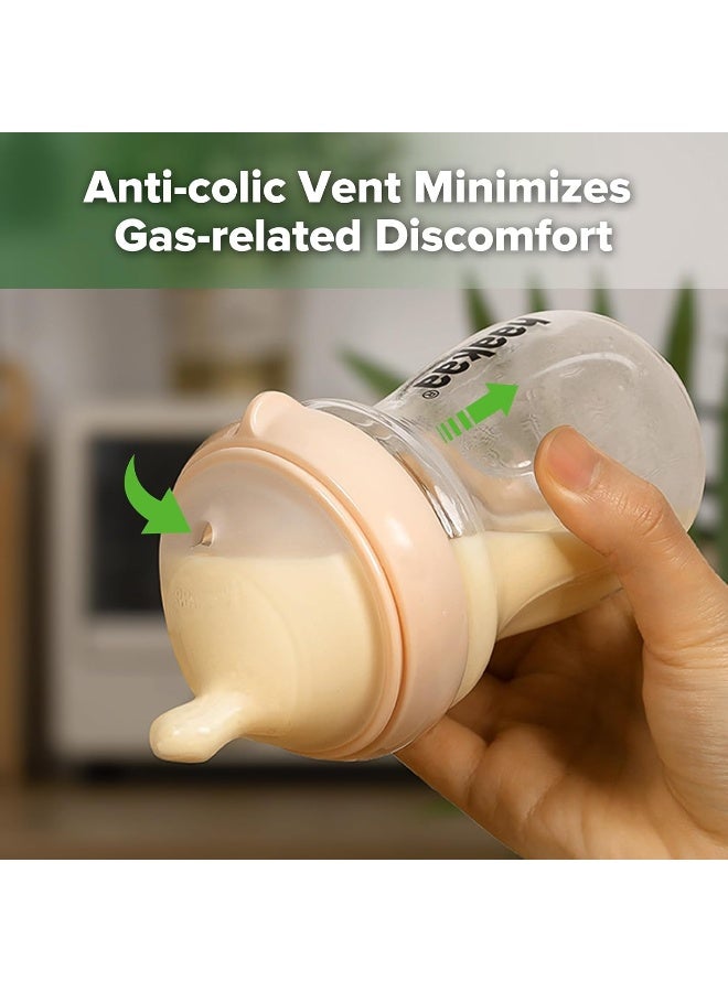 haakaa Gen.3 Natural Glass Baby Bottle Wide Neck Anti-Colic Variable Flow - Image 5
