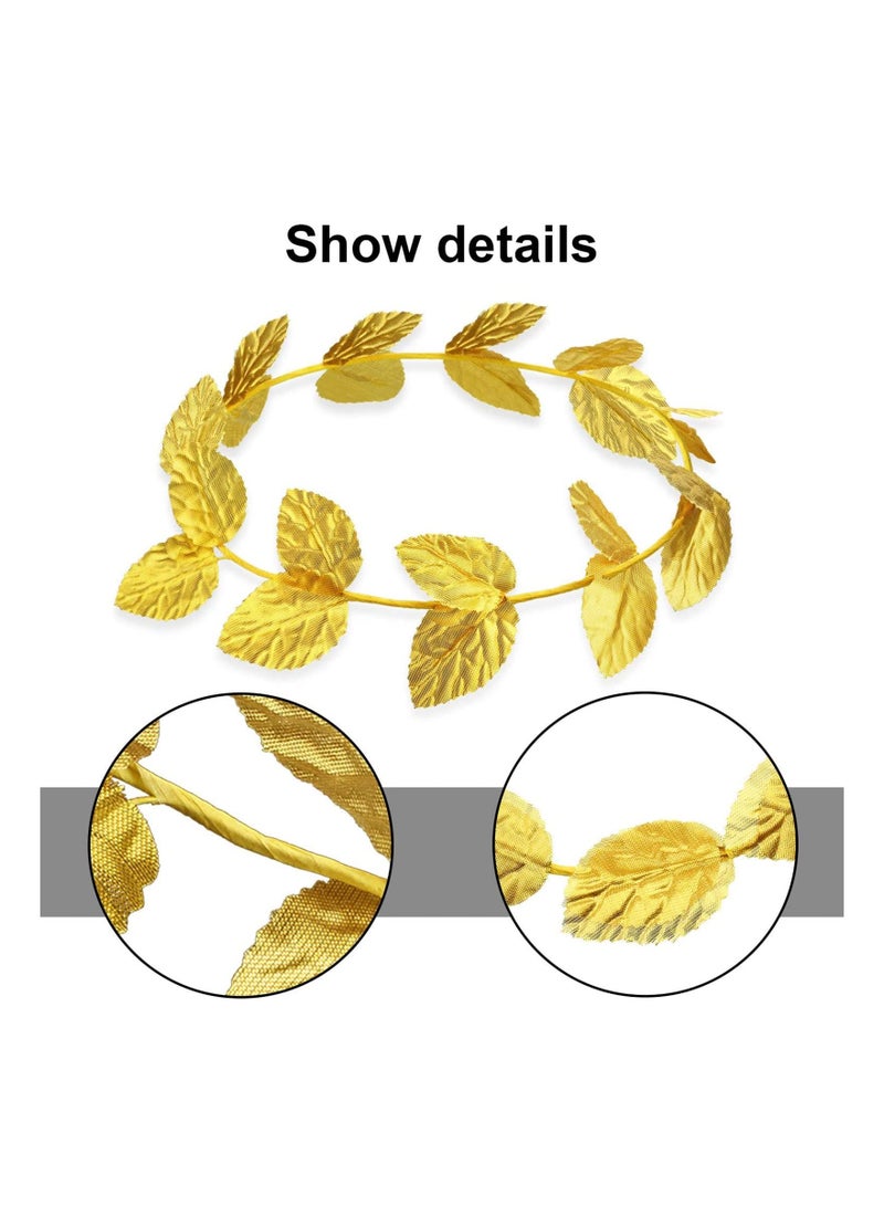Loquat Roman Laurel 12 Piece Toga Head Piece Gold Leaf Headband Laurel Crown Greek Crown Gold Leaf Headband Roman Wreath Toga Costume For Men Women Headdress Toga Party Decoration Accessories - Image 5