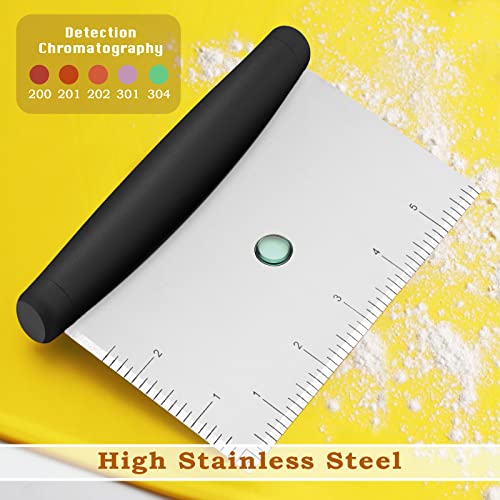 HaSteeL Metal Griddle Scraper Chopper, HaSteeL Stainless Steel Dough Bench Scraper Pastry Cutter with Measuring Marks, Multi-purpose Kitchen Tool for Flat Top Grilling/Baking/Cooking, Dishwasher Safe (2-Pack) - Image 3