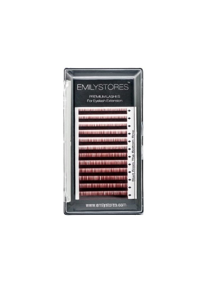 EMILYSTORES Lash Eyebrow Extensions Color Light Brown Thickness 0.10 mm Length 5/6/7/8MM Mixed Sizes 1 Tray - Image 1