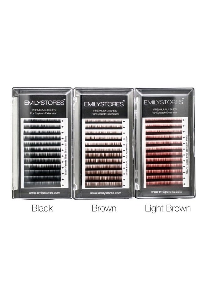 EMILYSTORES Lash Eyebrow Extensions Color Light Brown Thickness 0.10 mm Length 5/6/7/8MM Mixed Sizes 1 Tray - Image 2