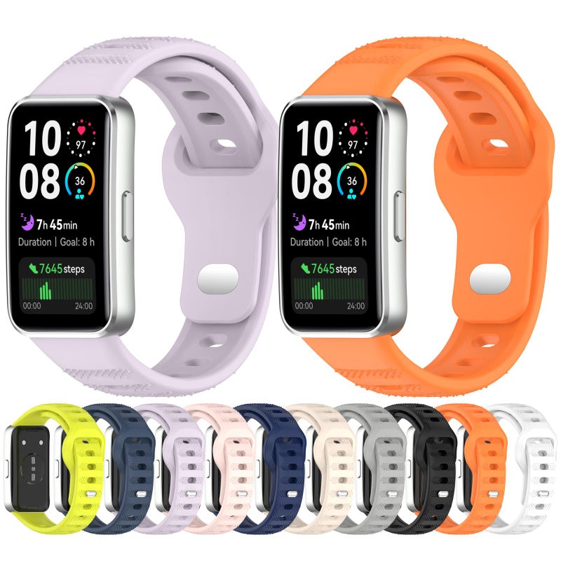 For Huawei Band 10 / 9 / 8 Dot Reverse Buckle Silicone Watch Band(Purple) - Image 5