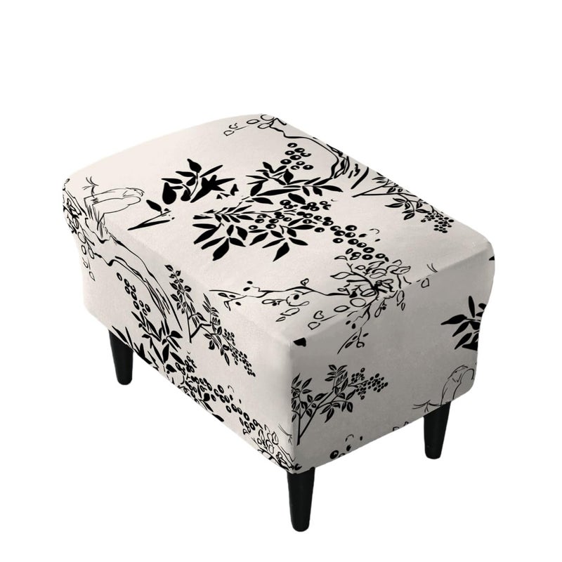 Eco-Ancheng Chair Cover Stretch Ottoman Cover Rectangular Storage Ottoman Slipcover Footrest Stool Covers Ottoman Slipcovers for Foot Stool with Nonslip Elastic Bottom,01 L - Image 1