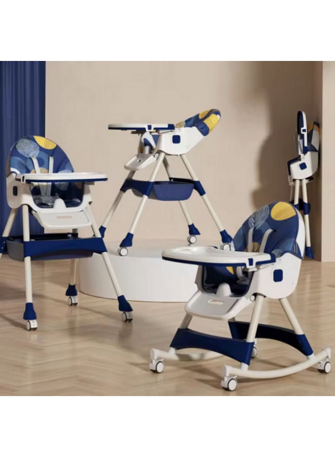 كيديليو كرسي طعام للأطفال 2 في 1 - كرسي هزاز قابل للطي مع مسند ظهر قابل للتعديل وعجلات 360°(8131A) - Image 1
