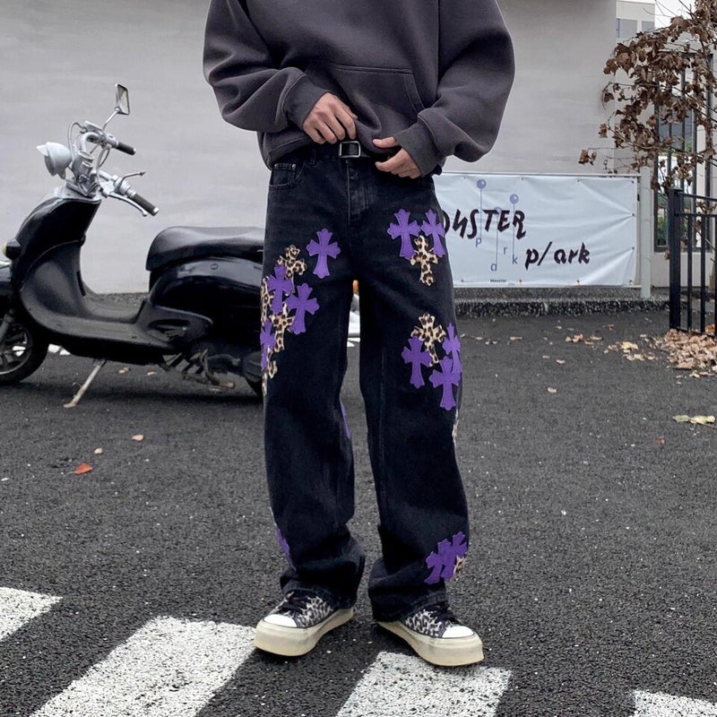 Unisex Classic Denim Jeans Loose Fit Daily Outdoor Wear - Image 1