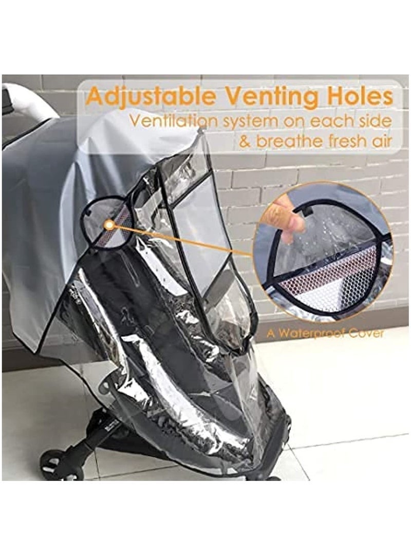Bukela Baby Stroller Weather Shield Universal EVA Transparent Rain Cover for Buggy Carriage Travel Outdoor - Image 3