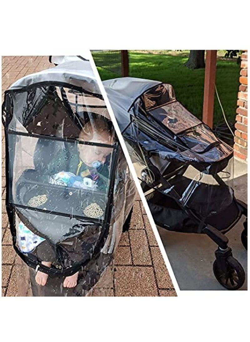 Bukela Baby Stroller Weather Shield Universal EVA Transparent Rain Cover for Buggy Carriage Travel Outdoor - Image 2