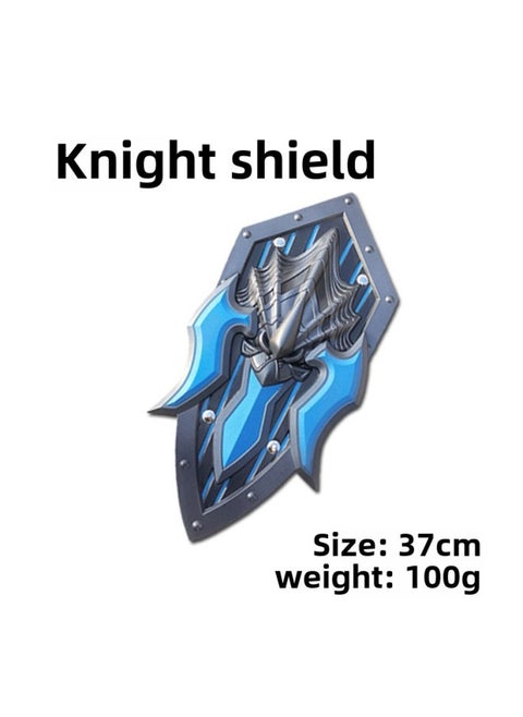 Children's Toy Swords And Shields Toy Soft Rubber Material Simulation Four Divine Beast Swords Boy Weapon Sword Model-Color:Knight Shield (37cm)