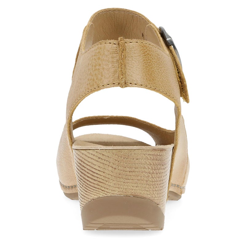 Dansko Tiana Slip-On Platform Sandal for Women â€“ Cushioned, Contoured Footbed for All-Day Comfort and Support â€“ Hook & Loop Strap with Buckle Detail â€“ Lightweight Rubber Outsole Tan 5.5-6 M US - Image 5