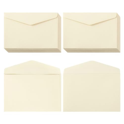 Homtable 120 Pack Kraft Mini Envelopes Small Envelopes Self-Adhesive Tiny Pockets for Business Cards Christmas Holiday Small Gift Cards Invitations Cards(4.13"×2.76") (Cream Color) - Image 1