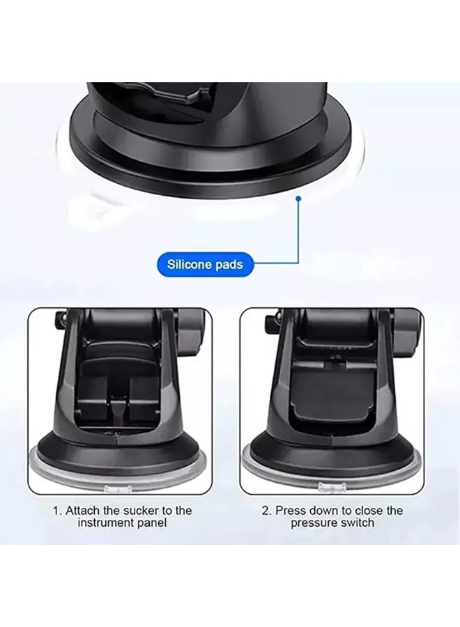Earldom Car phone holder that attaches to the windshield or dashboard for easy talking and safe driving. 360-degree rotation. Black ET-EH144 - Image 4