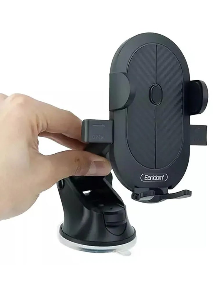 Earldom Car phone holder that attaches to the windshield or dashboard for easy talking and safe driving. 360-degree rotation. Black ET-EH144 - Image 5