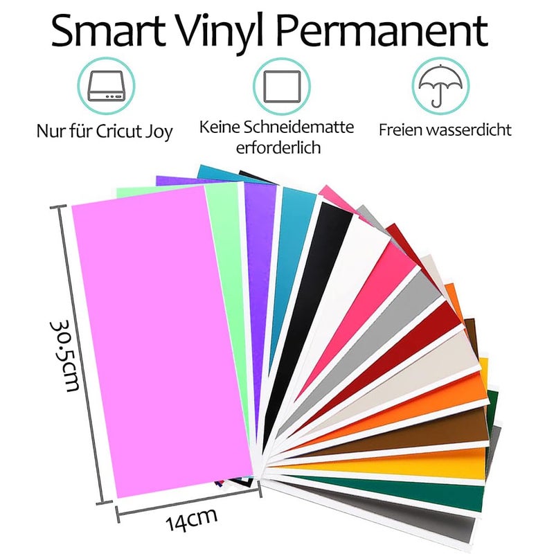 TAOYIO Smart Adhesive Vinyl Permanent Cricut Joy Film: 5.5 X 12 in (18 Packs) Craft Transfer Vinyl Film Plotter Set for Laptops, Phones, Walls - Image 2