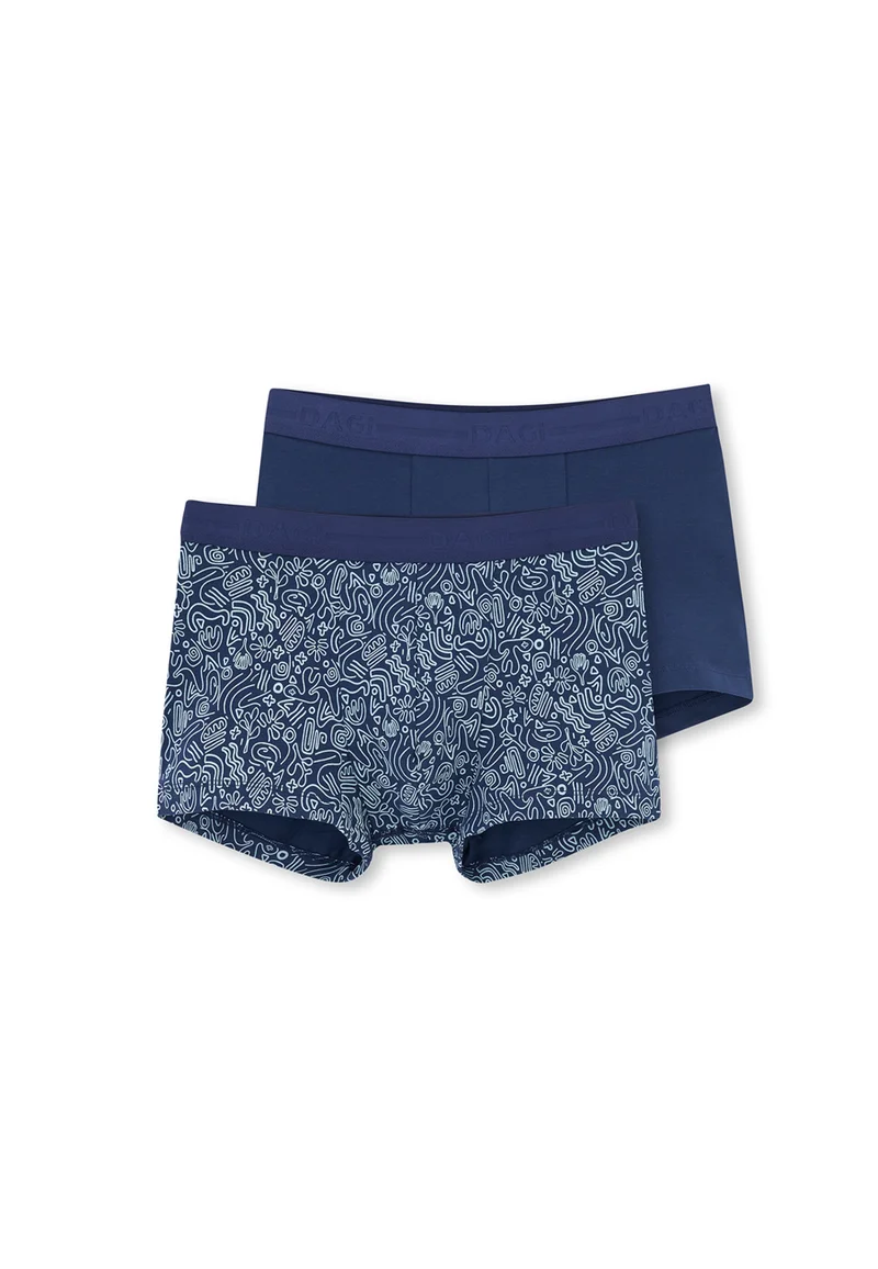 dagi 2 Pack Graphic Regular/Classic Fit Boxer Cotton Blend Underwear