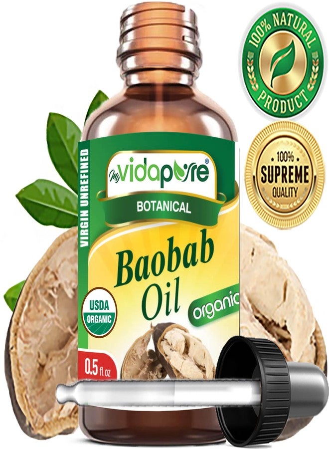 myVidaPure زيت باوباب العضوي MYVIDAPURE معتمد عضوي 100% طبيعي نقي بكر غير مكرر. 0.5 أونصة سائلة - 15 مل. للعناية بالبشرة، الوجه، الشعر، الشفاه والأظافر. - Image 5