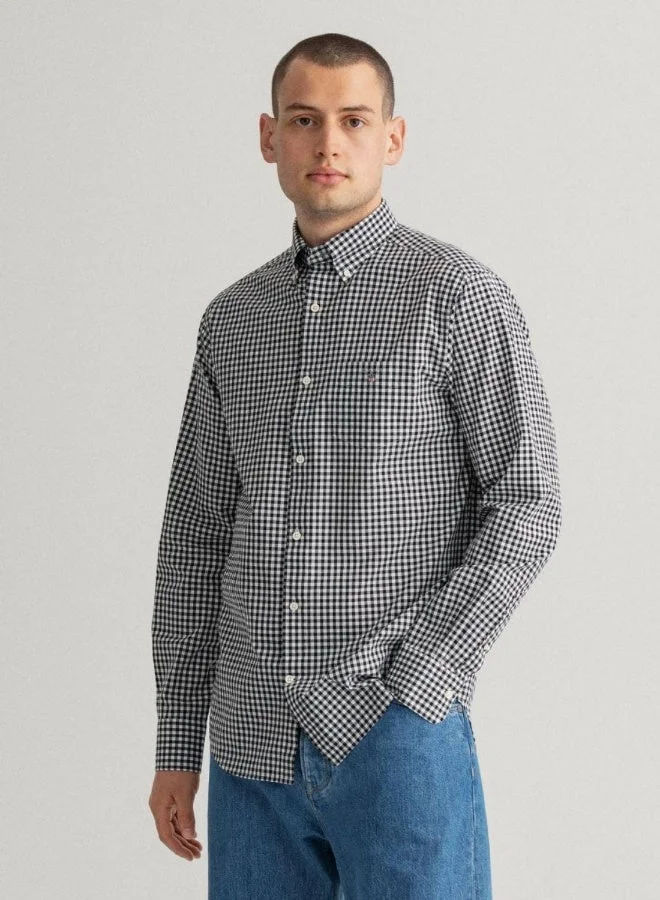 غانت قميص جانت قطن كاروهات بقصة عادية