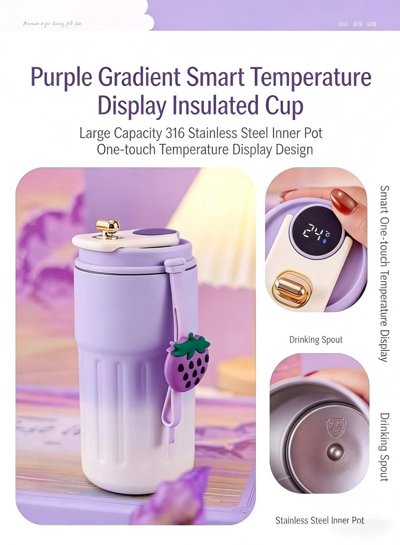 Nestvel Purple Gift Set for Her - Strawberry Tumbler, Handheld Fan, Towel Bear & Tulip Flower, Luxury Birthday Gift Box for Women, Girls, Friends, Wife, Mother, Anniversary, Valentine's Day, Ramadan Gift Hamper - Image 4