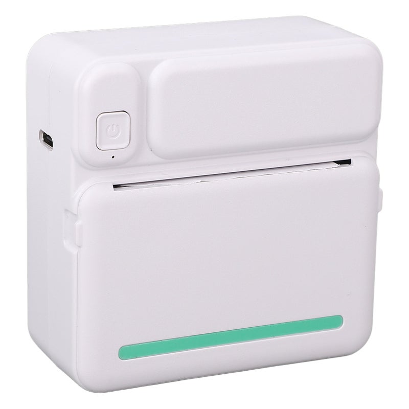 Portable Thermal Printer with 10 Rolls Adhesive Print Paper Black and White Inkless Printer for Label Receipt Study Notes - Image 3