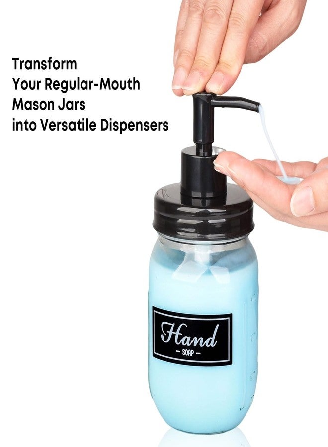onsogi Regular Mouth Plastic Mason Jar Soap Dispenser Pumps and Lids- Rust-Proof Mason Jar Accessories Rustic Farmhouse Kitchen Counter Top Bathroom Decor and Organization - 4 Pack - Image 5
