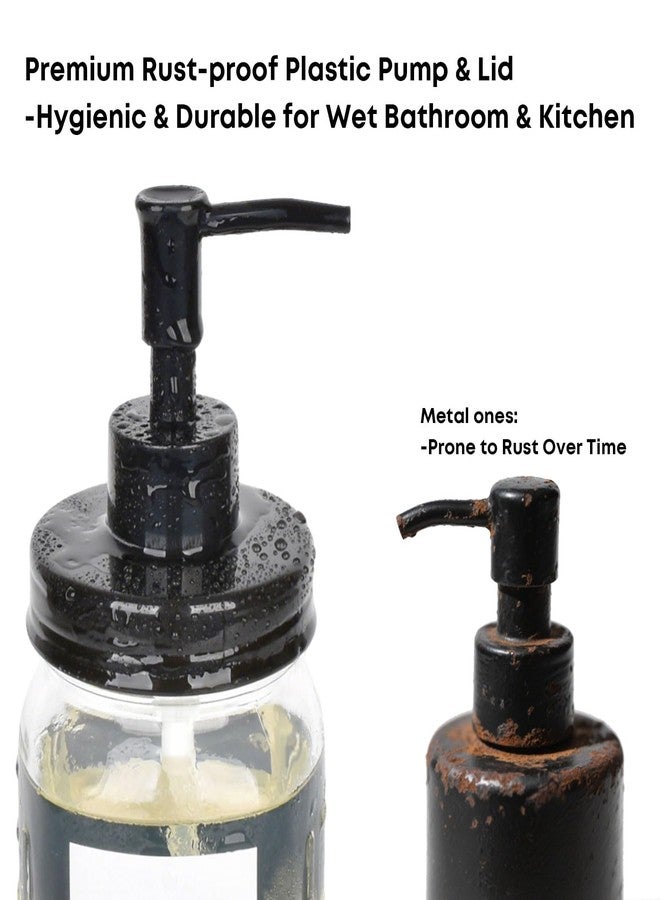 onsogi Regular Mouth Plastic Mason Jar Soap Dispenser Pumps and Lids- Rust-Proof Mason Jar Accessories Rustic Farmhouse Kitchen Counter Top Bathroom Decor and Organization - 4 Pack - Image 4