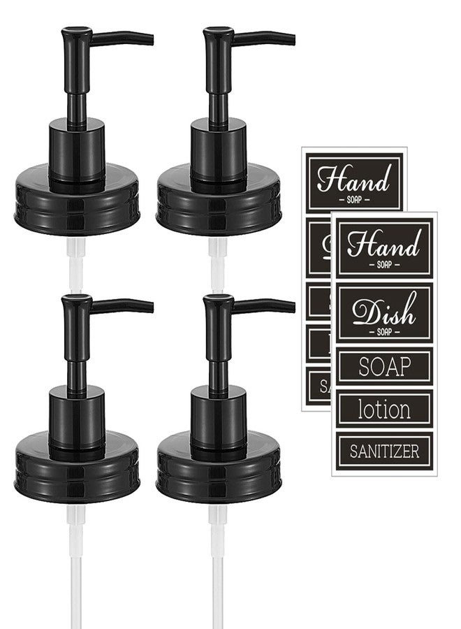 onsogi Regular Mouth Plastic Mason Jar Soap Dispenser Pumps and Lids- Rust-Proof Mason Jar Accessories Rustic Farmhouse Kitchen Counter Top Bathroom Decor and Organization - 4 Pack - Image 1
