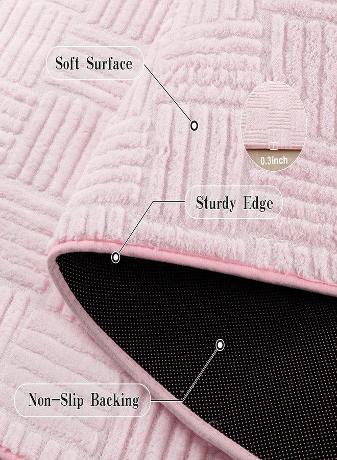 Flagover 4x6 Pink Washable Shag Area Rug for Girls Bedroom, Modern Geometric Non Slip Living Room Rugs, Fluffy Soft Thick Carpet for Kids Room, Dorm, Office, Bedside, Entryway and Home Decor - Image 4