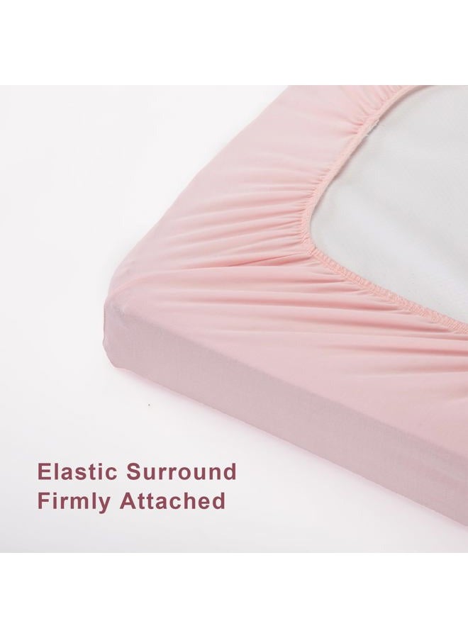 TILLYOU Changing Pad Cover Set in Soft Jersey Material Diaper Changing Table Sheets - Fits 32"/34''x16 Contoured Pad for Babies,Peachy Pink & Lt Gray - Image 5