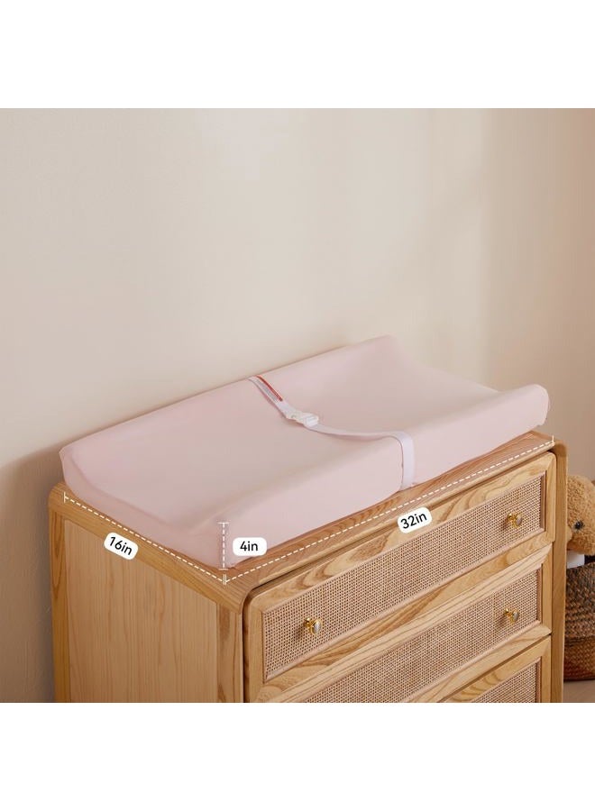 TILLYOU Changing Pad Cover Set in Soft Jersey Material Diaper Changing Table Sheets - Fits 32"/34''x16 Contoured Pad for Babies,Peachy Pink & Lt Gray - Image 4