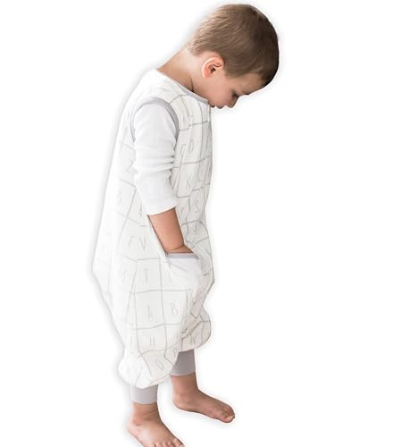 Tealbee Dreamsuit Toddler Sleep Sack with Feet – Walker Sleep Bag with Legs, Rayon made from Bamboo, All Season 1.2 TOG, 2-Way Zipper, 12m-2T - Alphabet - Image 1