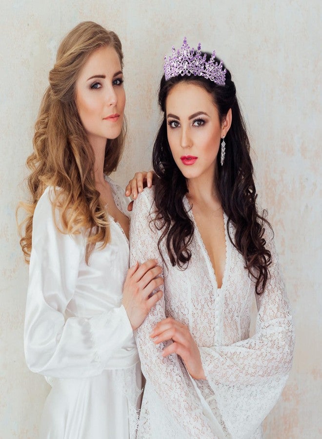 فيلسكرون تاج عيد ميلاد فيلسكرون للنساء والفتيات، طوق رأس مرصع بالكريستال البنفسجي، تاج أميرة أنيق، زينة لحفلات عيد الميلاد، هدية عيد ميلاد للأخوات، إكسسوارات شعر - Image 2