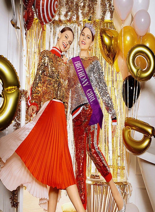 فيلسكرون تاج عيد ميلاد فيلسكرون للنساء والفتيات، طوق رأس مرصع بالكريستال البنفسجي، تاج أميرة أنيق، زينة لحفلات عيد الميلاد، هدية عيد ميلاد للأخوات، إكسسوارات شعر - Image 4