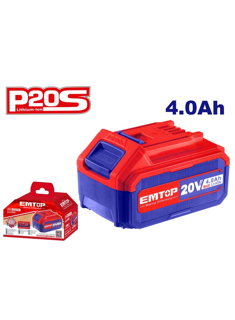 امتوب بطارية EMTOP P20S ليثيوم أيون 20 فولت - سعة 4.0Ah 