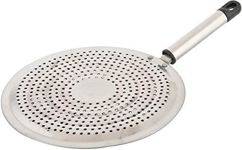 Dharam Paul Traders Flat Base Stainless Steel Jali Roti Roast Grill/Papad Roaster/Chapati Toast Grill/paneer tandoor net/brinjal/Barbeque.-20 cm Diameter. 1 Piece, Metallic Color - Image 1