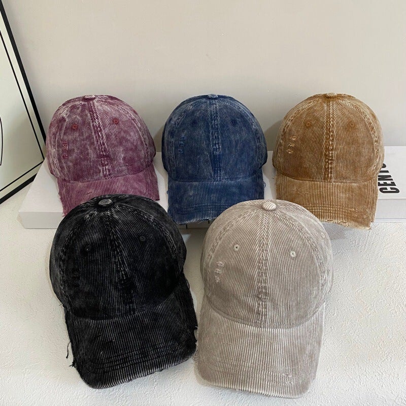 Washed Cap Women Japanese Casual Curved Brim Sun Protection Hat Cotton - Image 2