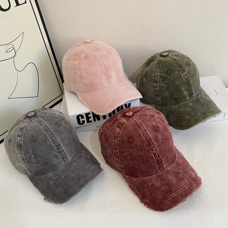 Washed Cap Women Japanese Casual Curved Brim Sun Protection Hat Cotton - Image 3