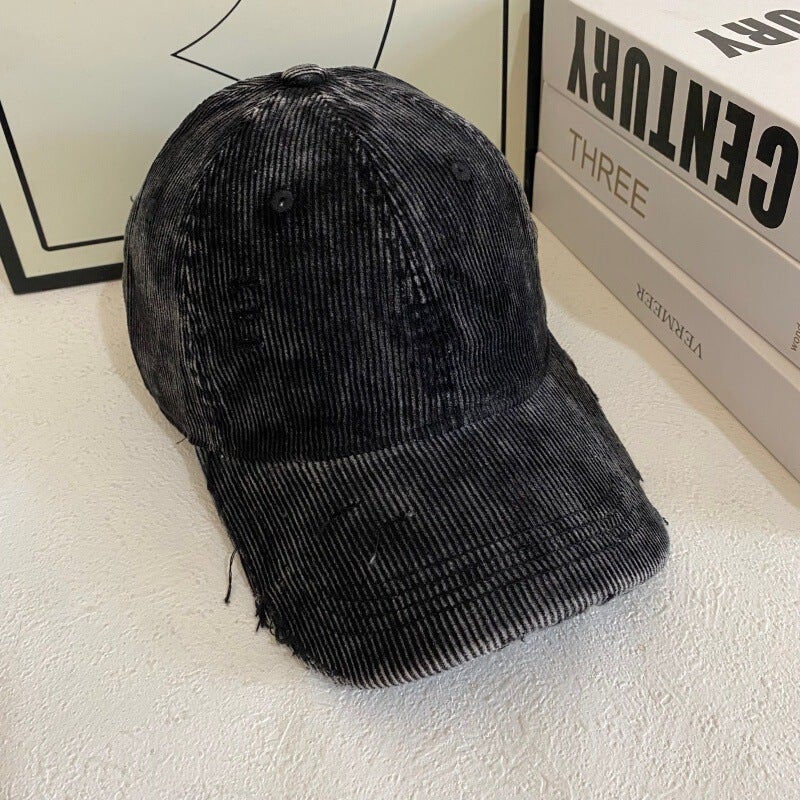 Washed Cap Women Japanese Casual Curved Brim Sun Protection Hat Cotton - Image 1