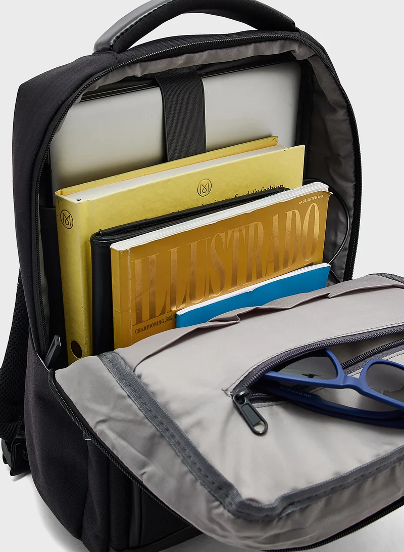 Robert Wood Casual Padded Laptop Backpack With Usb Port