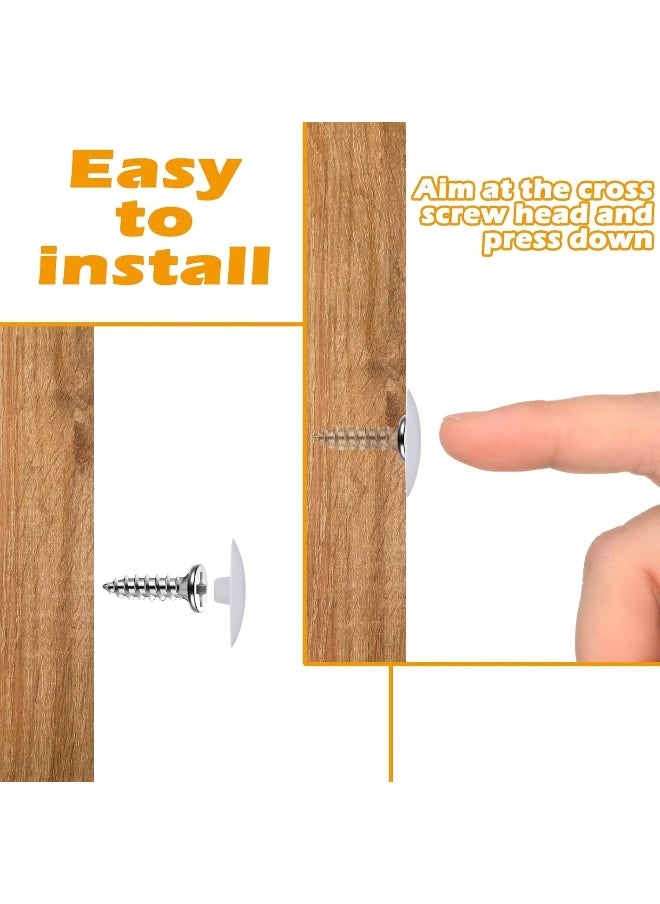 Biella Self-Tapping Screw Cap Covers (Fits 3.5-5Mm Shank) Decorative And Protective Covers For Kitchen Cabinet Screws With Phillips Heads  - Image 3