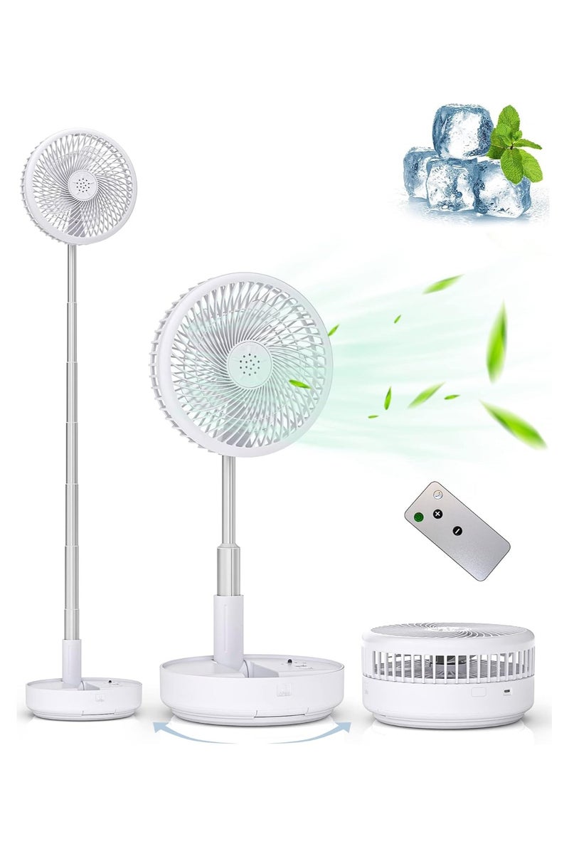 Y&D Portable Intelligent Mute Remote Control Electric Fan Wireless  Foldable Desk Fan, USB Rechargeable Telescopic Table & Floor Fan with 7 Blades – Adjustable Height, Lightweight, Quiet, Compact Electric Pedestal Fan for Office, Home, Kitchen, Travel & Camping Use - Image 3