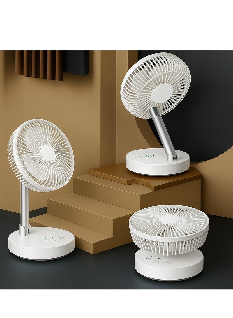 Y&D Portable Intelligent Mute Remote Control Electric Fan Wireless  Foldable Desk Fan, USB Rechargeable Telescopic Table & Floor Fan with 7 Blades – Adjustable Height, Lightweight, Quiet, Compact Electric Pedestal Fan for Office, Home, Kitchen, Travel & Camping Use - Image 4