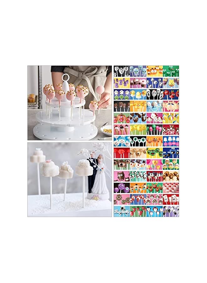 S-TOP 300Pcs Cake Pop Sticks and Wrappers Kit, Including 100ct 6-inch Paper Lollipop Sticks Including 100 Parcel Bags,100 Gold Twist Ties,for Cakepop, Lollipop, Hard Candy, Suckers, Chocolate - Image 3