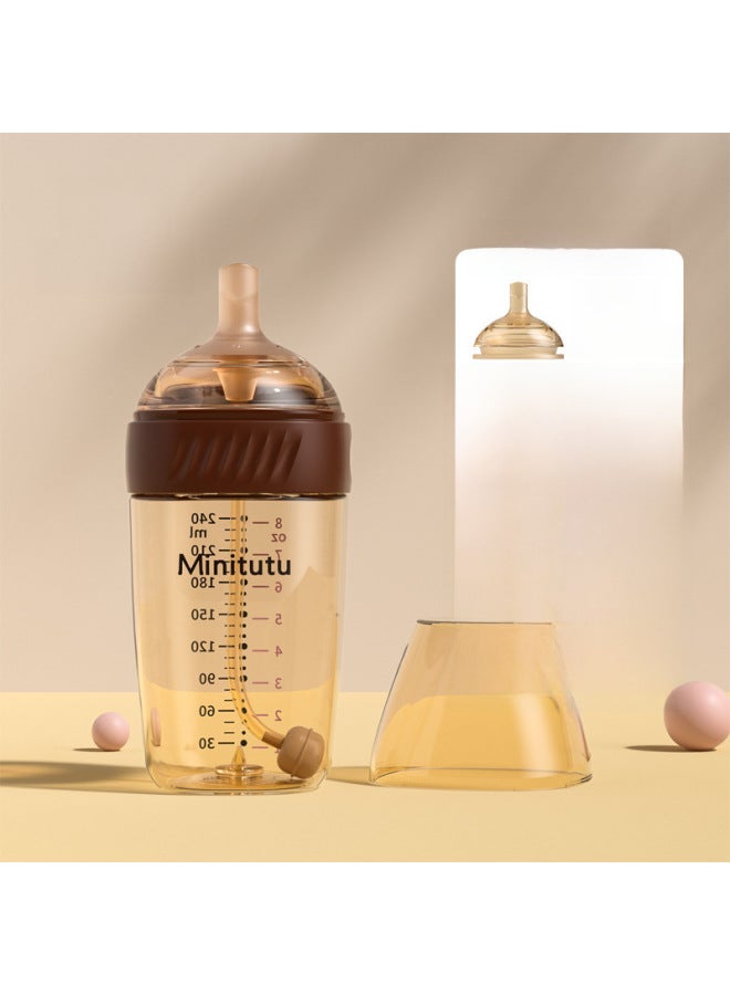 ميني توتو زجاجة رضاعة حساسة للحرارة للأطفال حديثي الولادة 0-3-6 أشهر، مضادة للانتفاخ والاختناق، مزودة بنظام تهوية من القاعدة