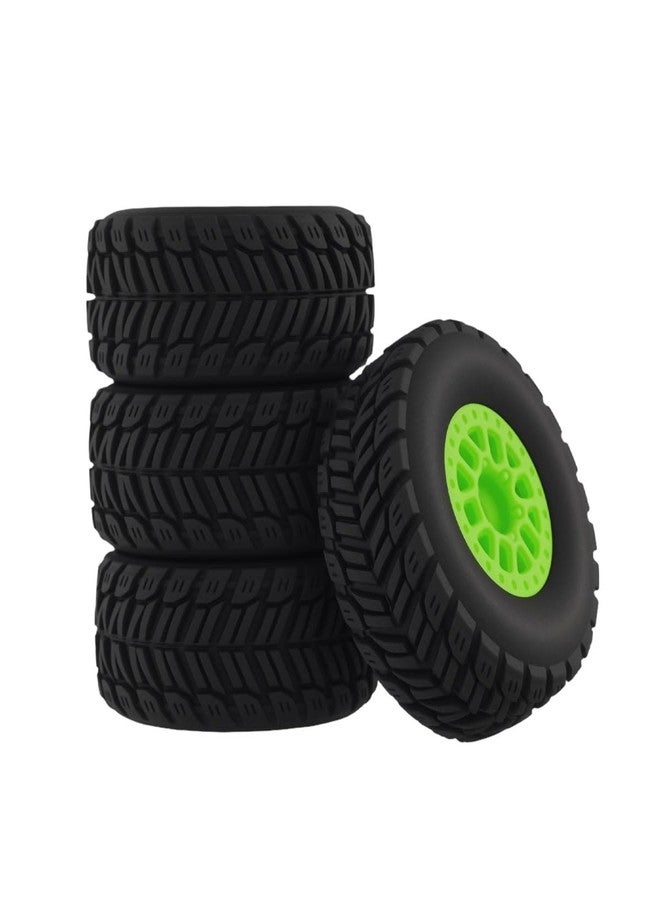 NMNRC Pre Glued Wheel and Tire Plastic Rim Rubber for Arrma 1/16 Mojave Grom RC Car Upgrades Part Green - Image 1