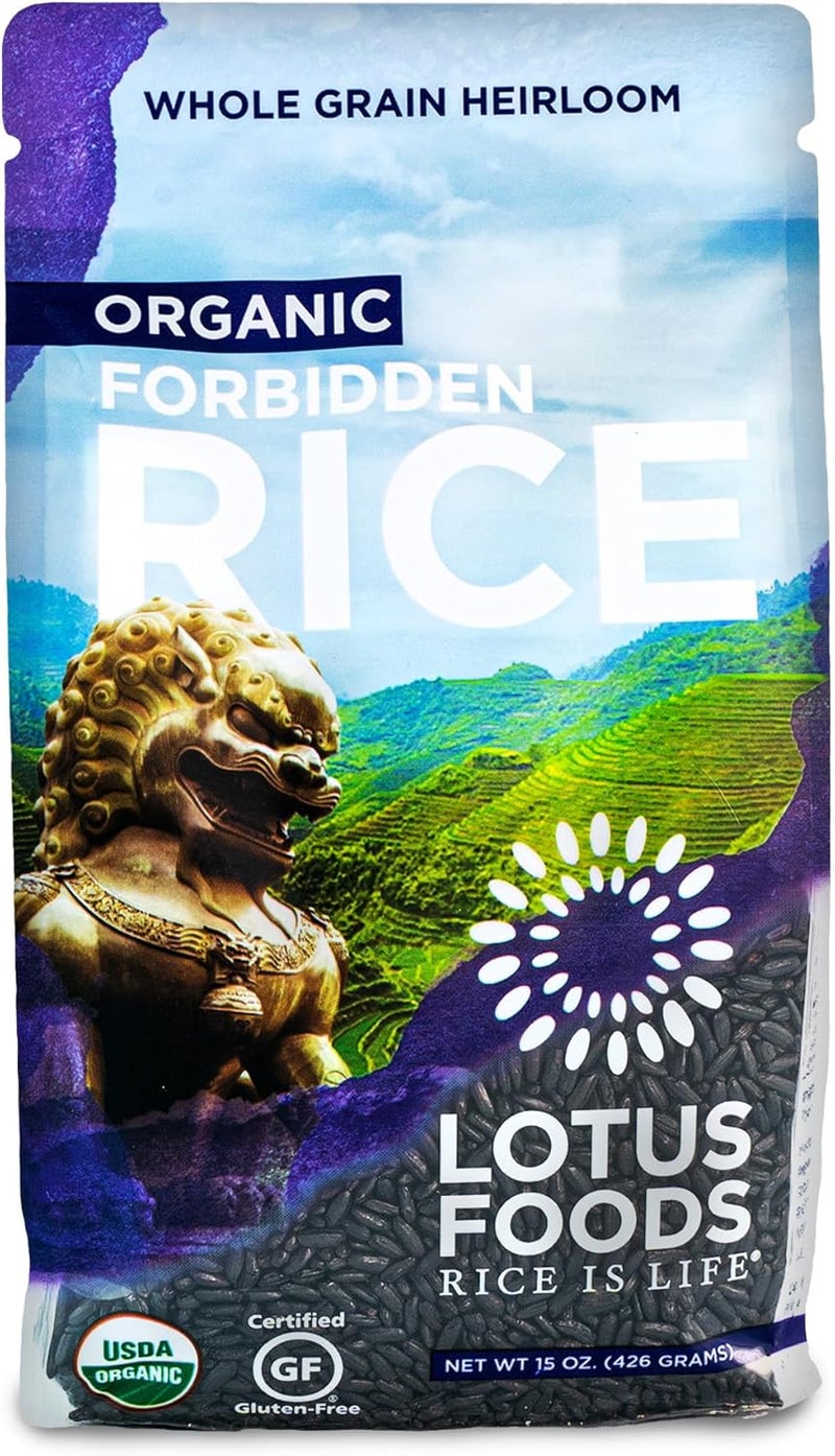Lotus Foods Organic Forbidden Rice - Gluten Free Whole Grain Heirloom Black Rice, 15 Ounce - Image 1